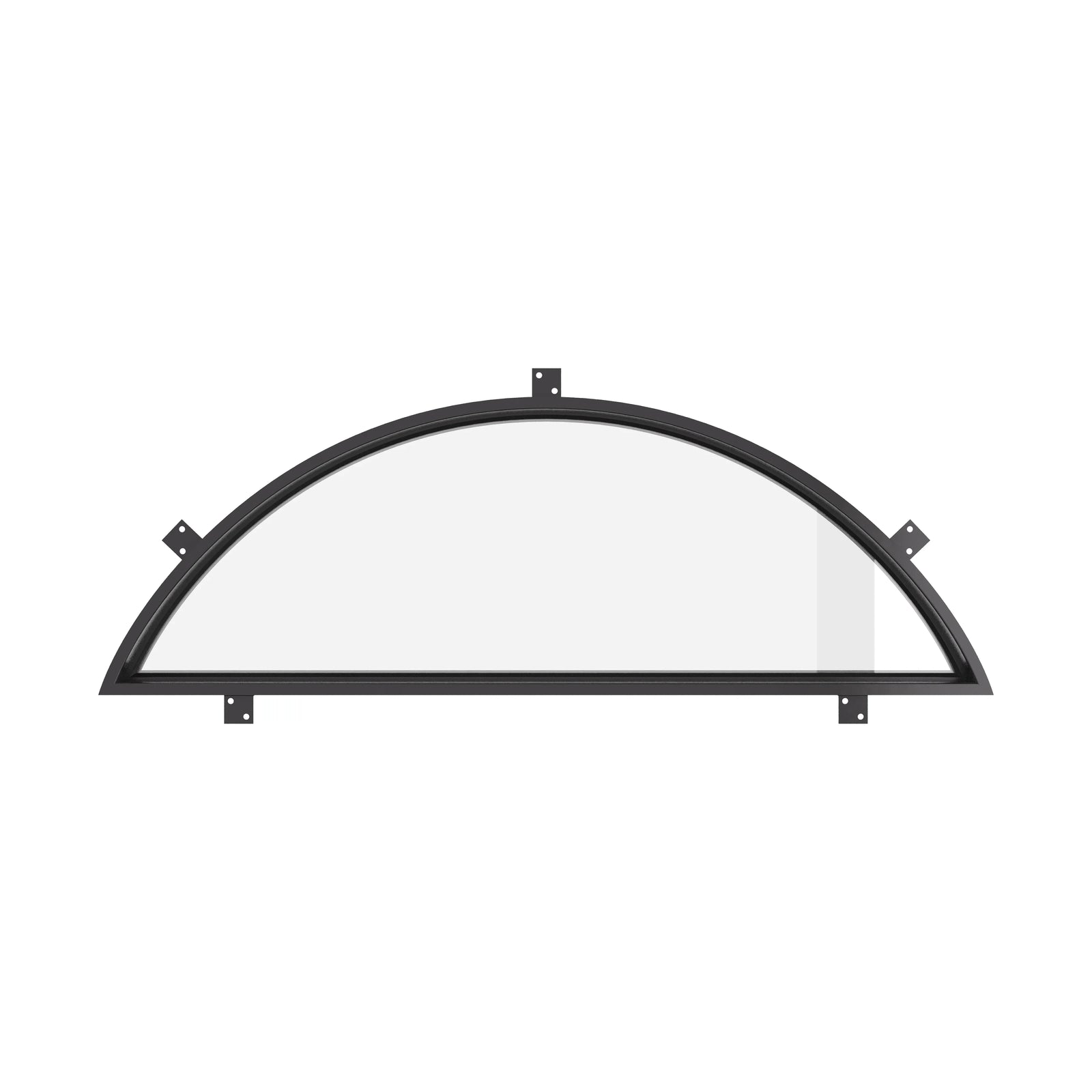 Air steel full arch transom window for architectural steel entry doors