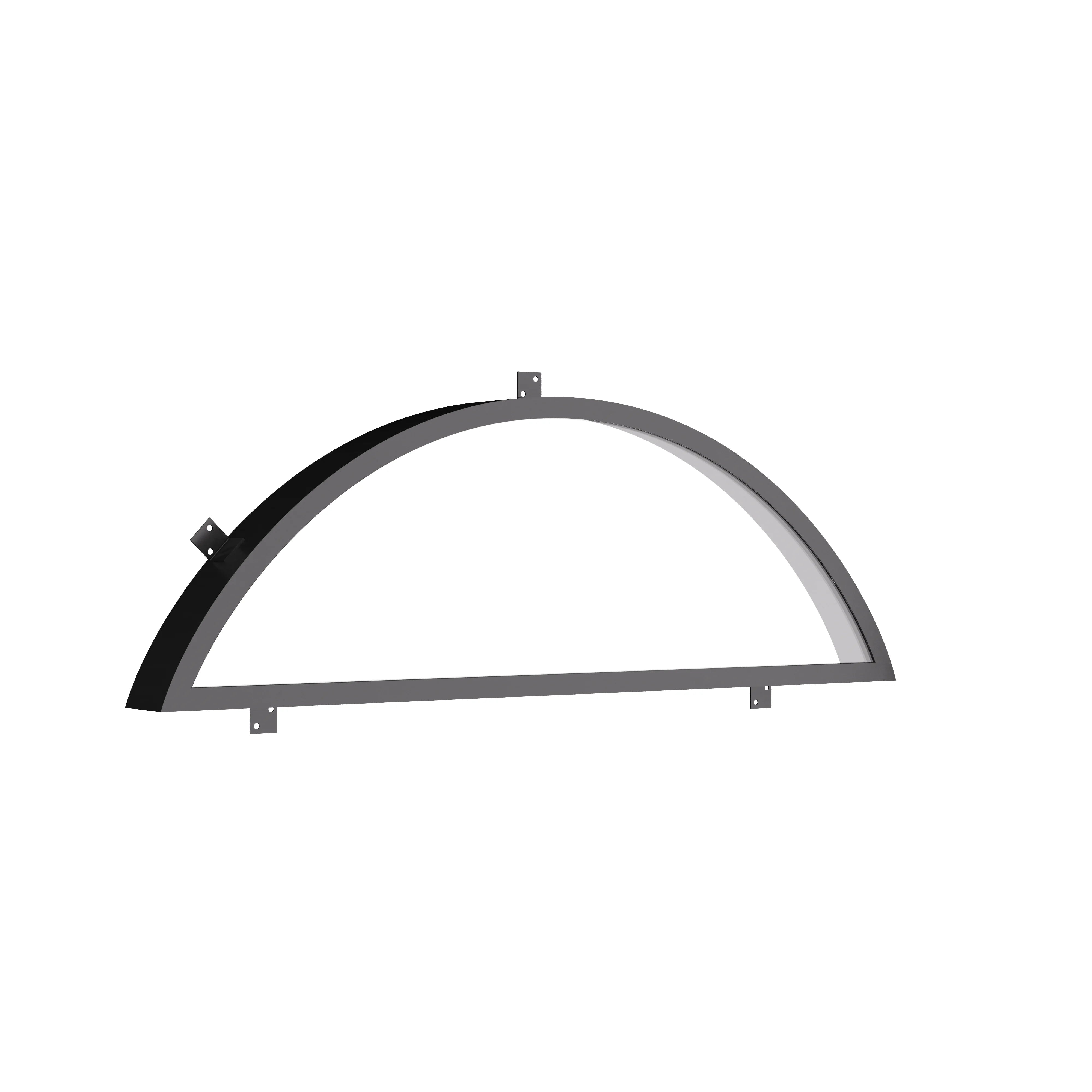 Air steel full arch transom window for modern arched steel entry doors
