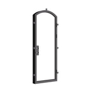 Architectural single arch steel door with slim frame.