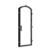 Designer arched steel door with thermal separation and minimalist sightlines