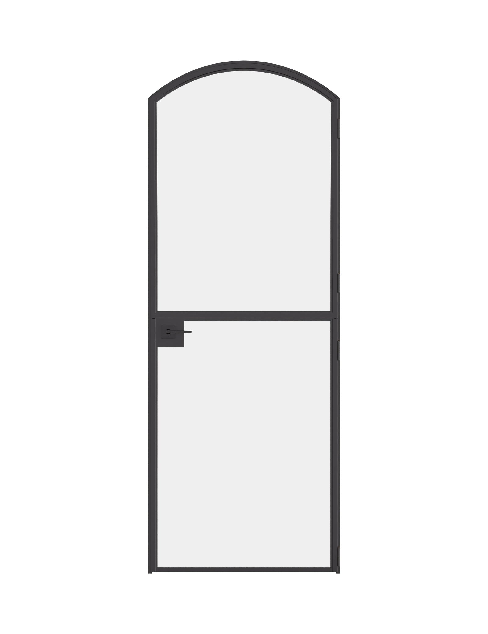 Pre-hung Dutch-style single arch steel door crafted from Ottostumm steel with narrow sightlines.