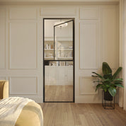 Architectural Air Lite Dutch door with slim steel frame, modular system design, and clear glass