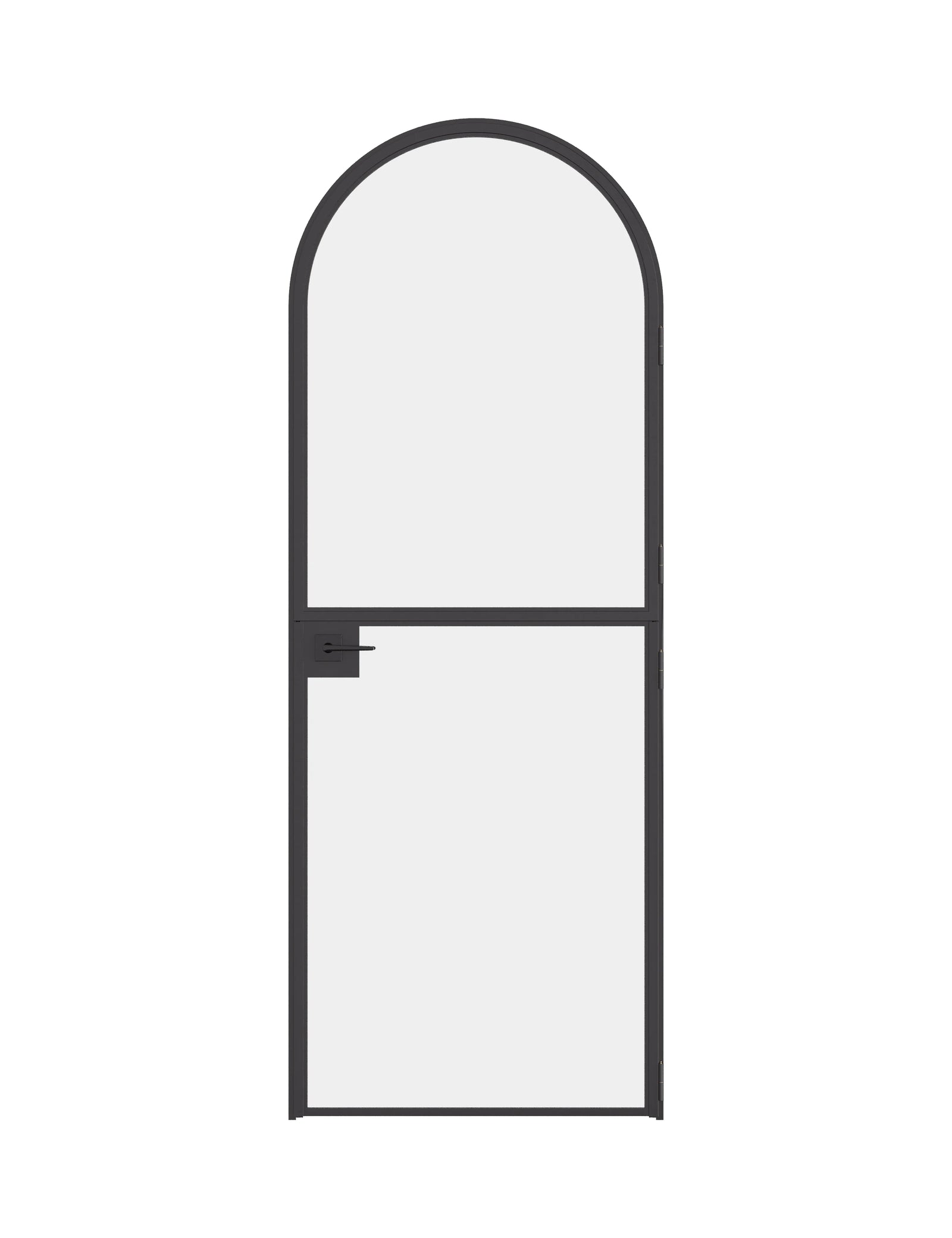 Pre-hung single full arch Dutch steel door with slim architectural frame.