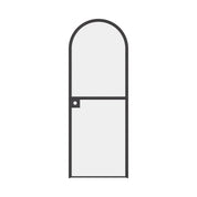 Pre-hung Dutch door with classic arch silhouette and minimalist proportions.