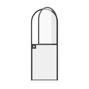 Architectural Dutch door with full arch design and hot-rolled steel frame.