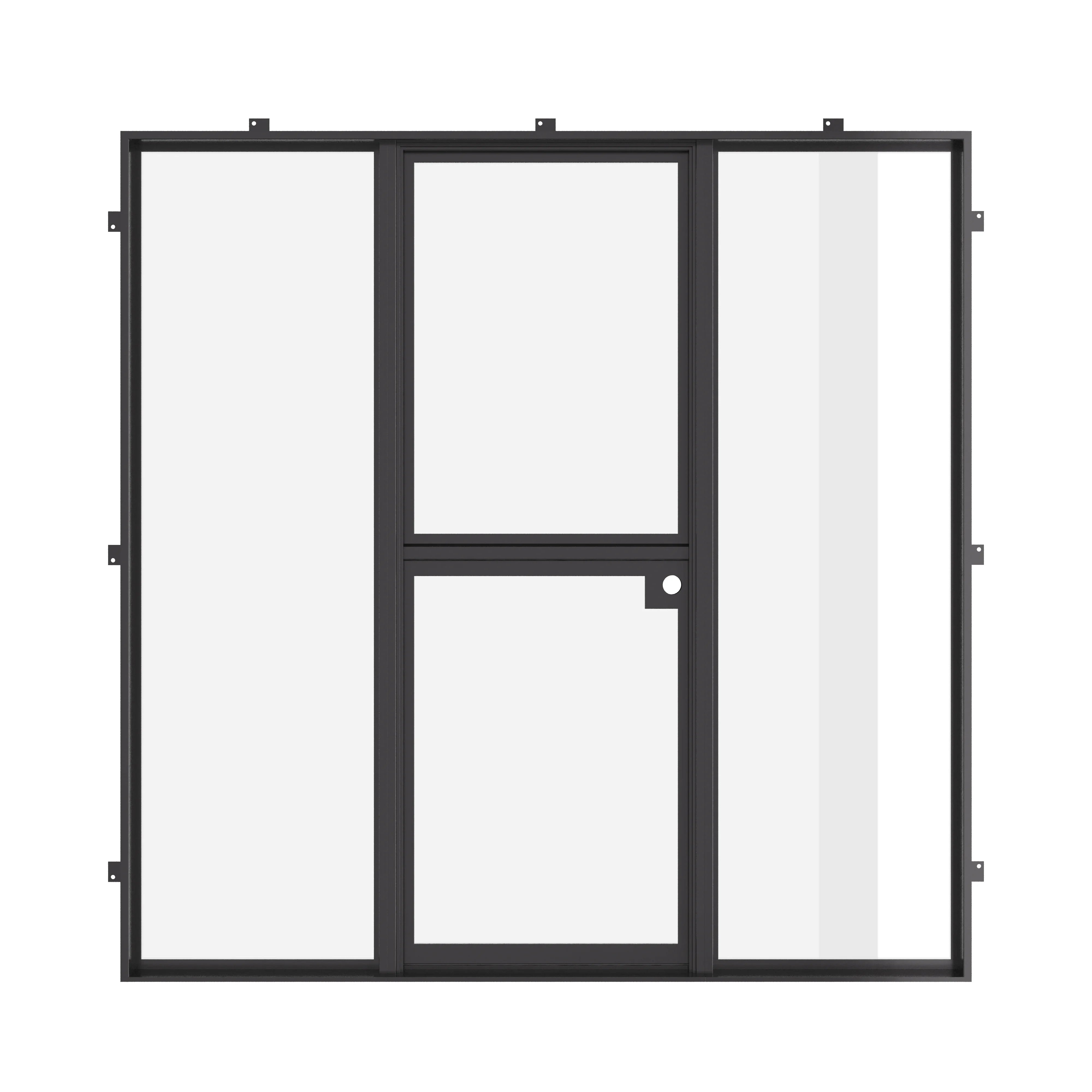 Exterior Dutch steel entry with slim frames.