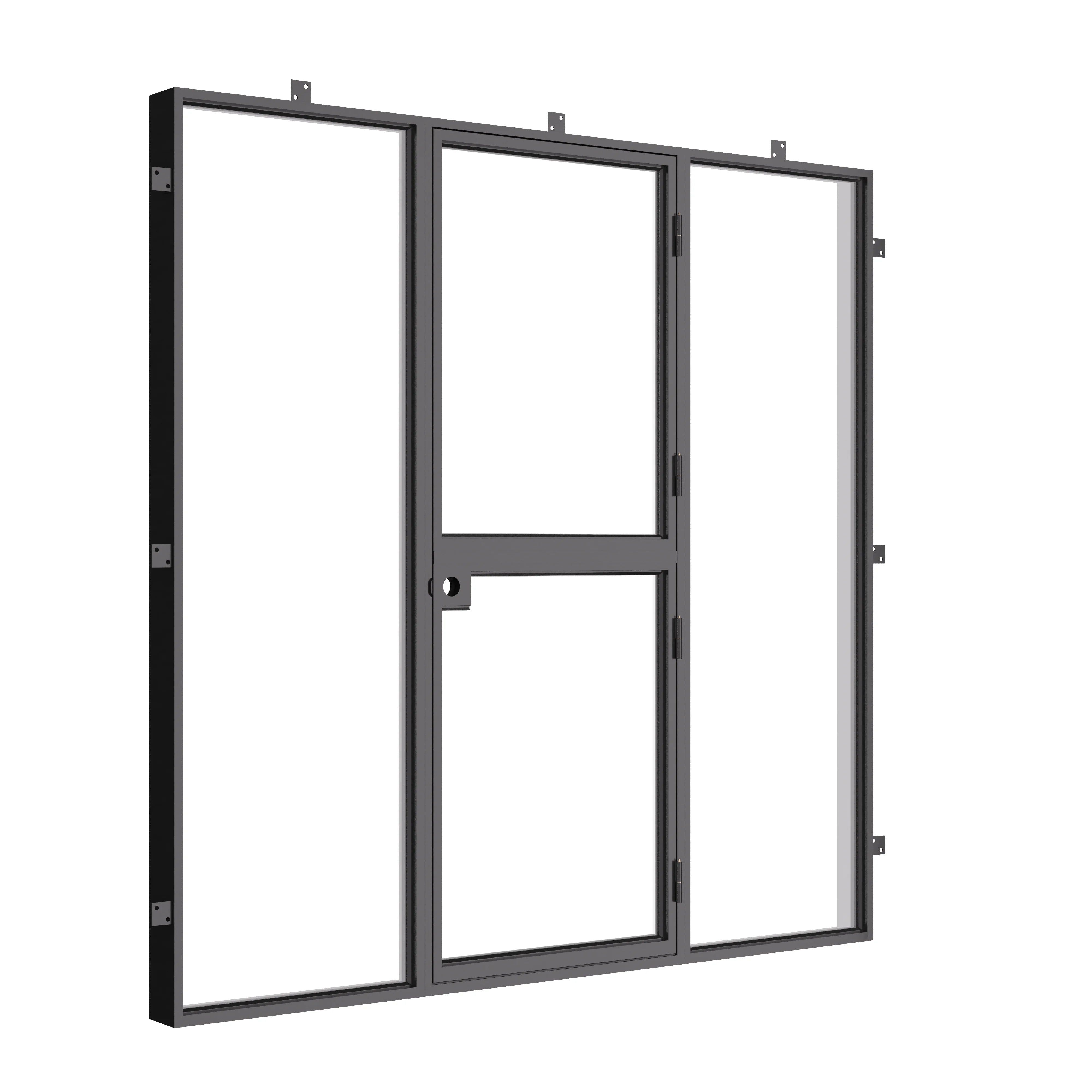 Architectural Dutch steel door with sidelights.