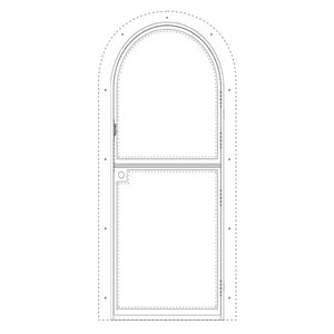 Glass Single Full Arch Dutch Entry Door CAD