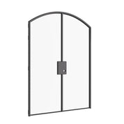 Narrow-frame double arch steel door with refined minimalist design.