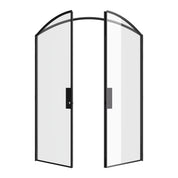 Double arch interior steel door, prehung hot-rolled steel with slim sightlines and modular system