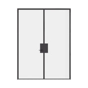 Pre-hung Air Lite interior double flat doors in solid hot-rolled ottostumm steel with removable threshold