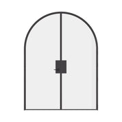 Pre-hung Air Lite interior double full arch doors in solid hot-rolled ottostumm steel with removable threshold