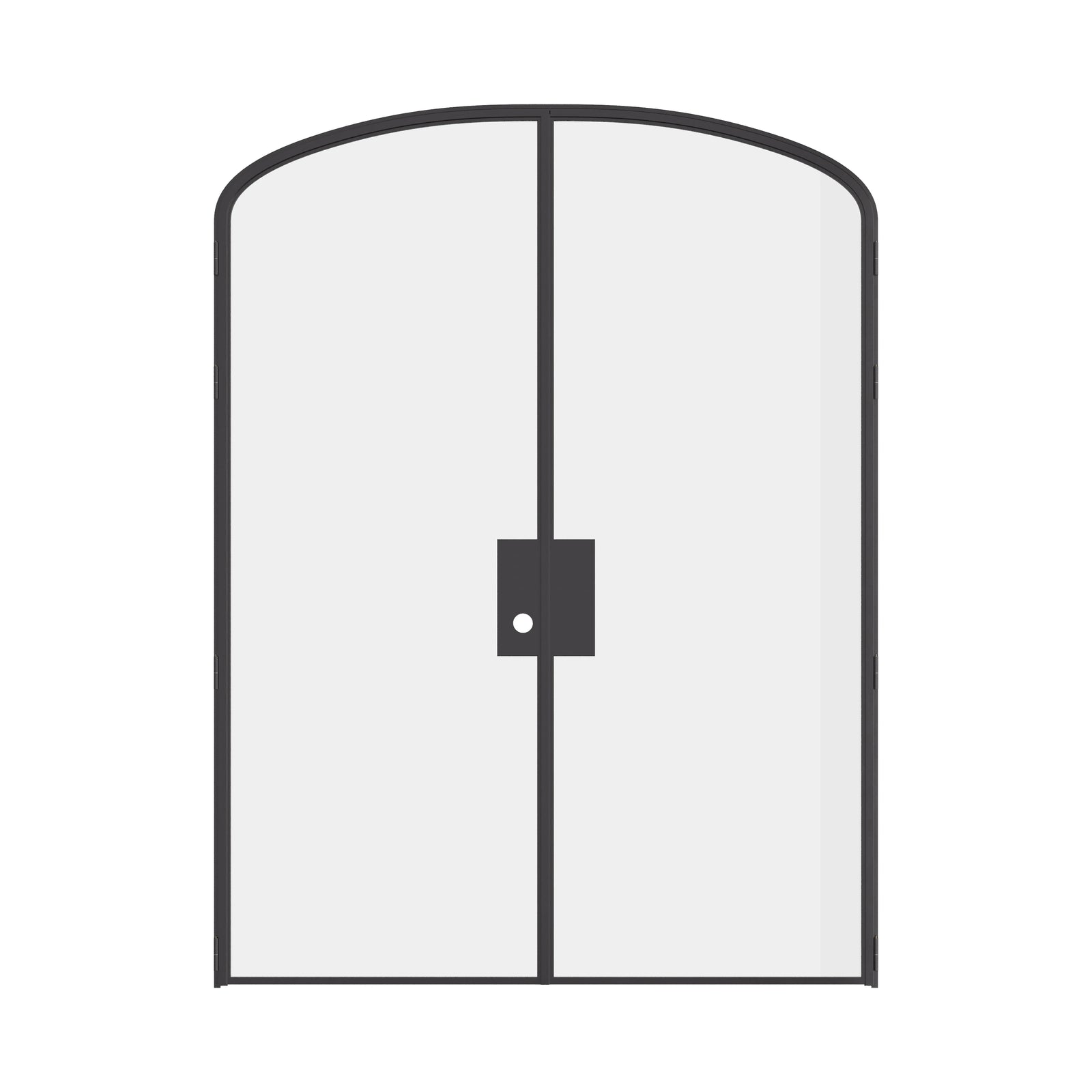 Double mini arch interior door with solid steel construction and slim frame