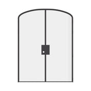 Double mini arch interior door with solid steel construction and slim frame