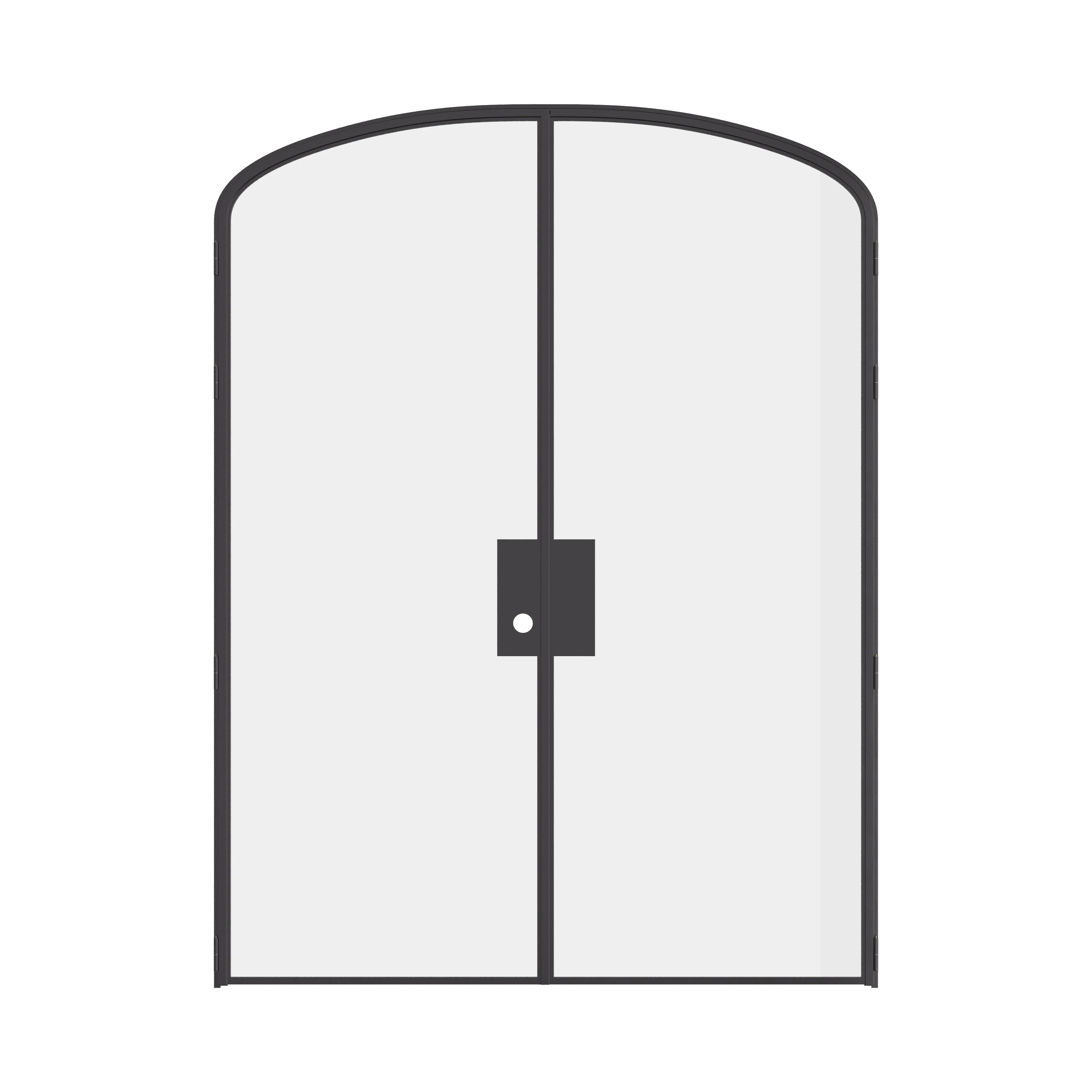 Double mini arch interior door with solid steel construction and slim frame
