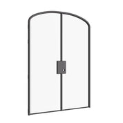 Architectural double mini arch door with modular system and glass panels