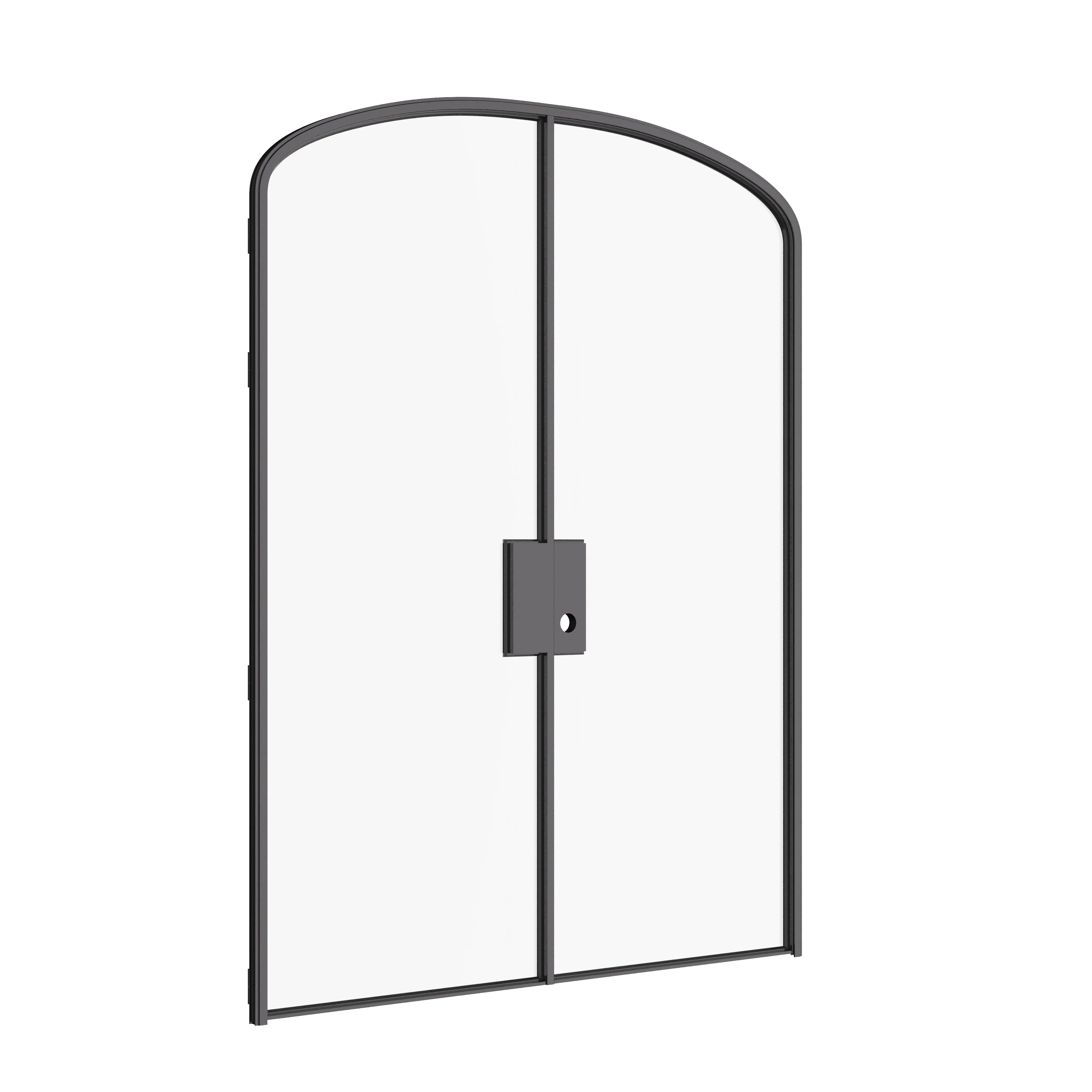 Architectural double mini arch door with modular system and glass panels