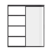Architectural cold-rolled steel pocket slider door with full glass panel