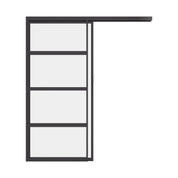 Architectural sliding door with cold-rolled steel frame and clean lines