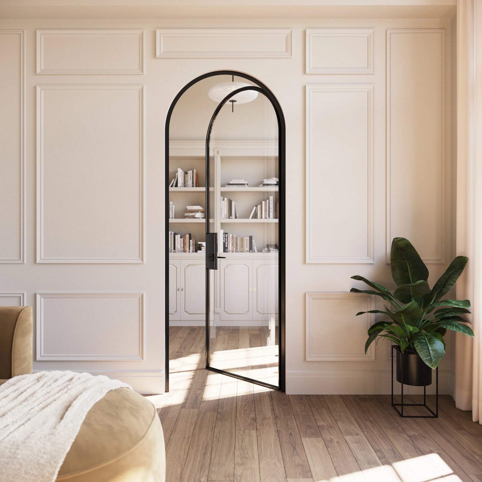 Architectural Air Lite full arch single door with slim steel frame and modular system design