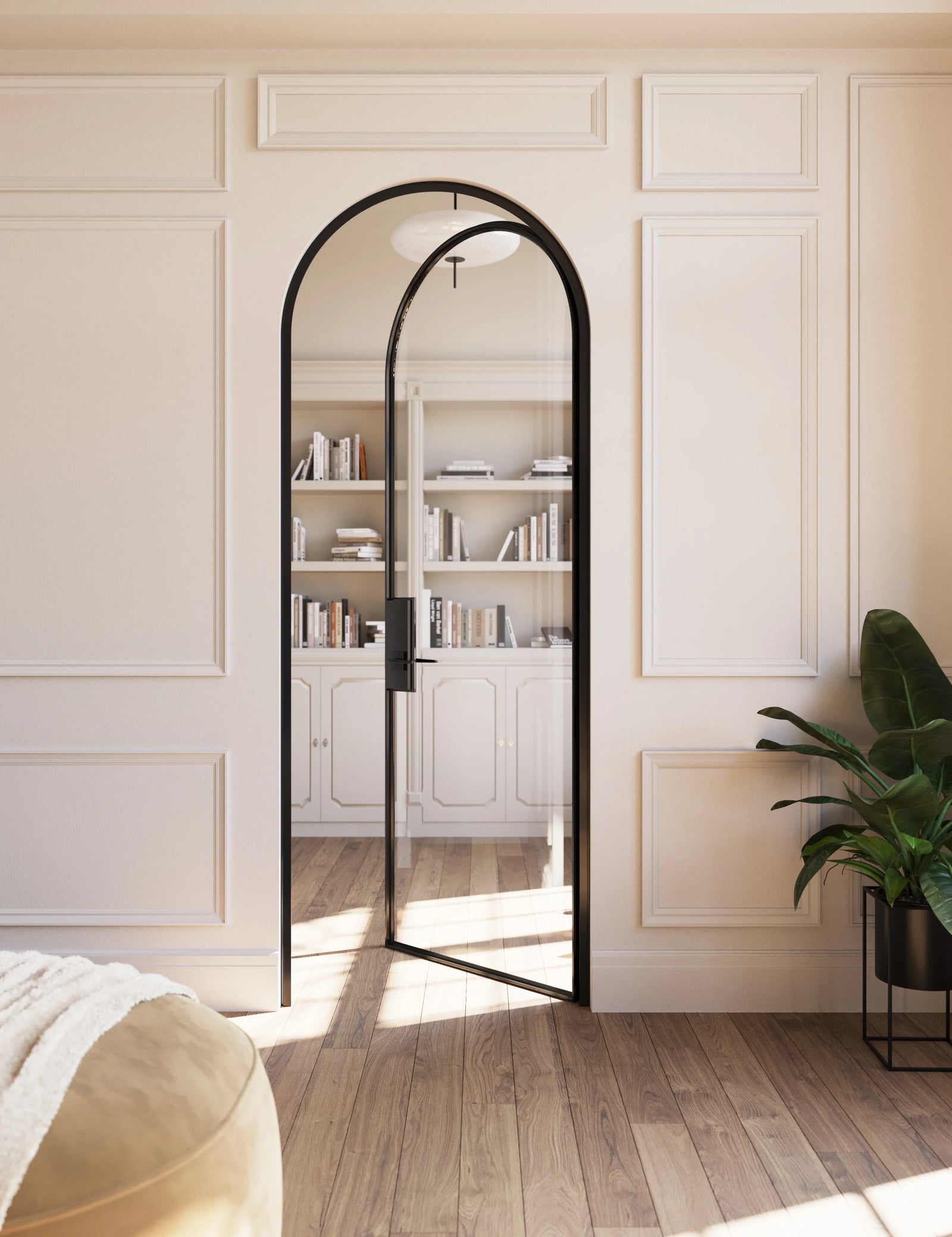 Architectural Air Lite full arch single door with slim steel frame and modular system design
