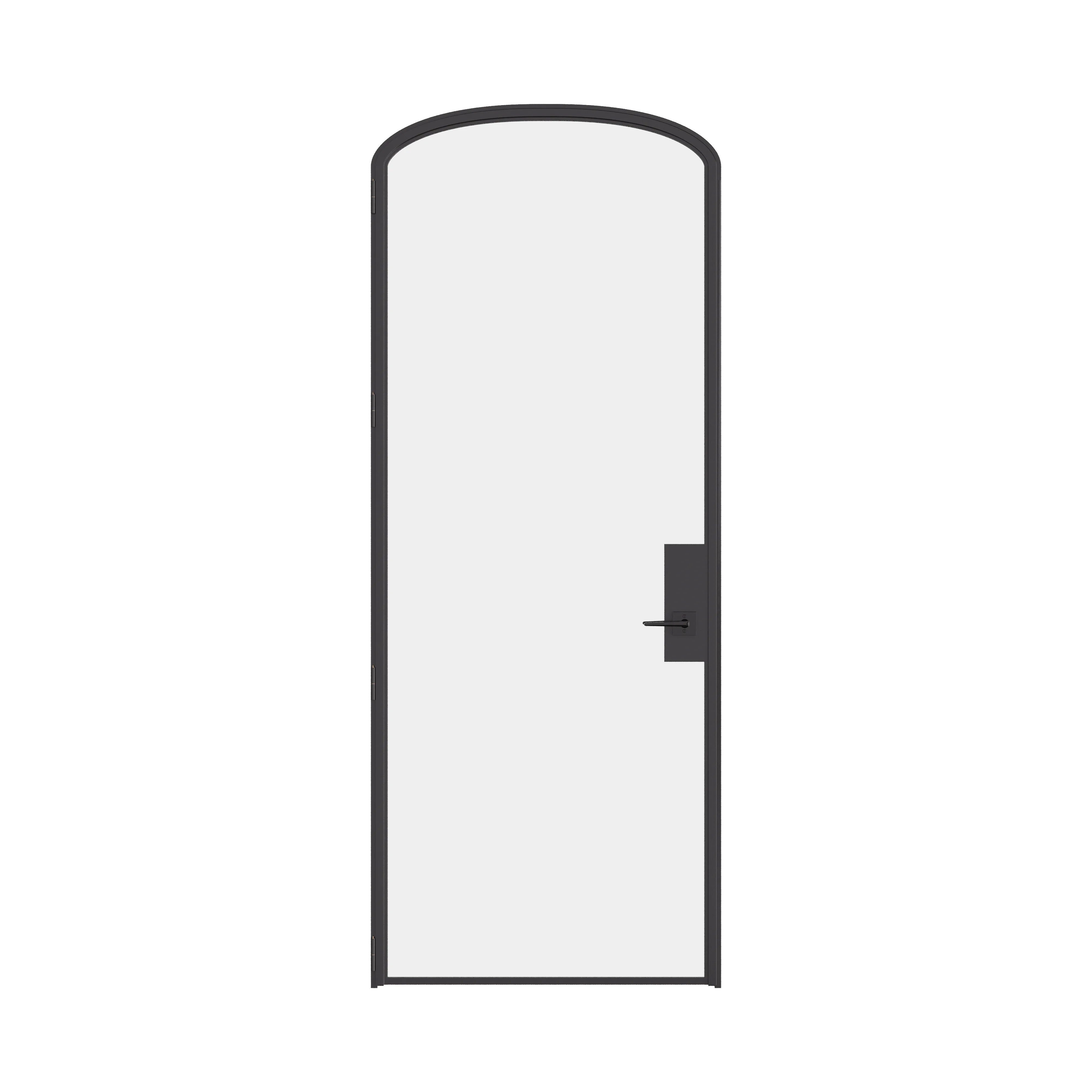 Pre-hung Air Lite interior single mini arch door in solid hot-rolled ottostumm steel with slim sightlines