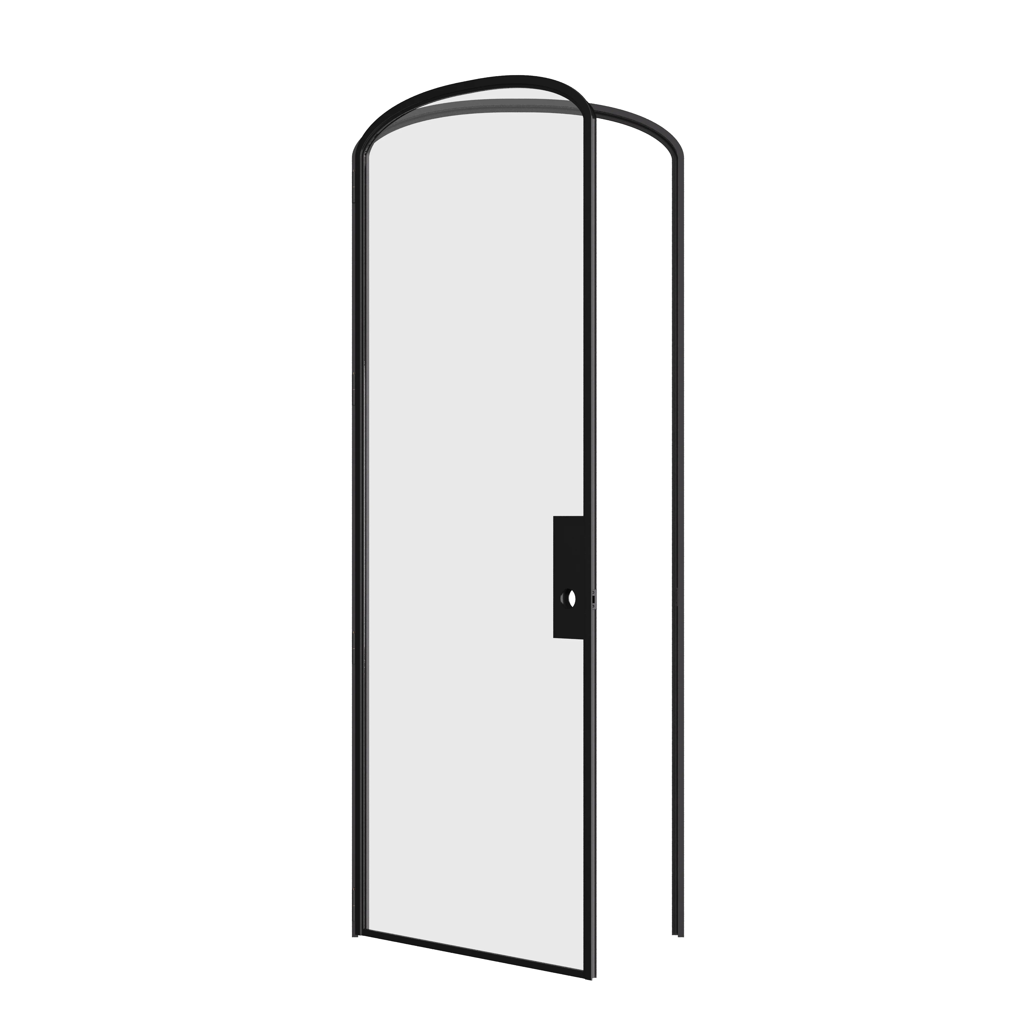 Air Lite single mini arch door with hot-rolled steel frame, removable threshold, and narrow sightlines