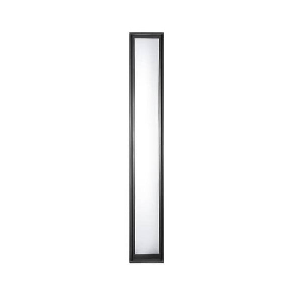 Fixed interior steel side window panel with narrow sightlines and glass