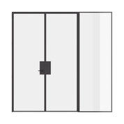 Double flat interior steel door with right sidelight, prehung hot-rolled steel and narrow frame
