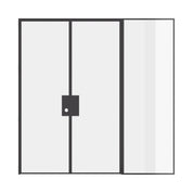 Double flat ottostumm steel door with right glass panel and architectural frame lines