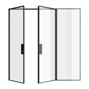 Double flat interior steel door with right lite, hot-rolled steel and slim sightlines