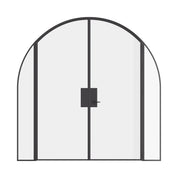 Pre-hung double full arch steel door with sidelights and slim sightlines