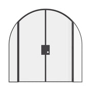 Double full arch modular steel door with sidelights and slim sightlines