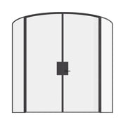 Double mini arch interior steel door with side windows, modular system and narrow frame
