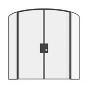 Double mini arch interior steel door with sidelights, modular construction and slim profile