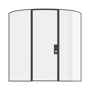 Single mini arch steel door with side windows, hot-rolled steel frame and narrow profile