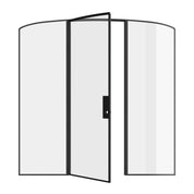 Slim-profile steel door with mini arch and precision hot-rolled frame.