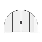 Pre-hung wide double full arch steel door with sidelights, crafted from hot-rolled Ottostumm steel.
