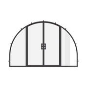 Pre-hung wide double full arch steel system.
