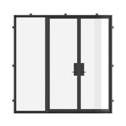 Double flat steel doors with left side window, NFRC-rated.