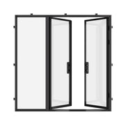 Double flat thermal break steel door with TDL glass and sidelight.