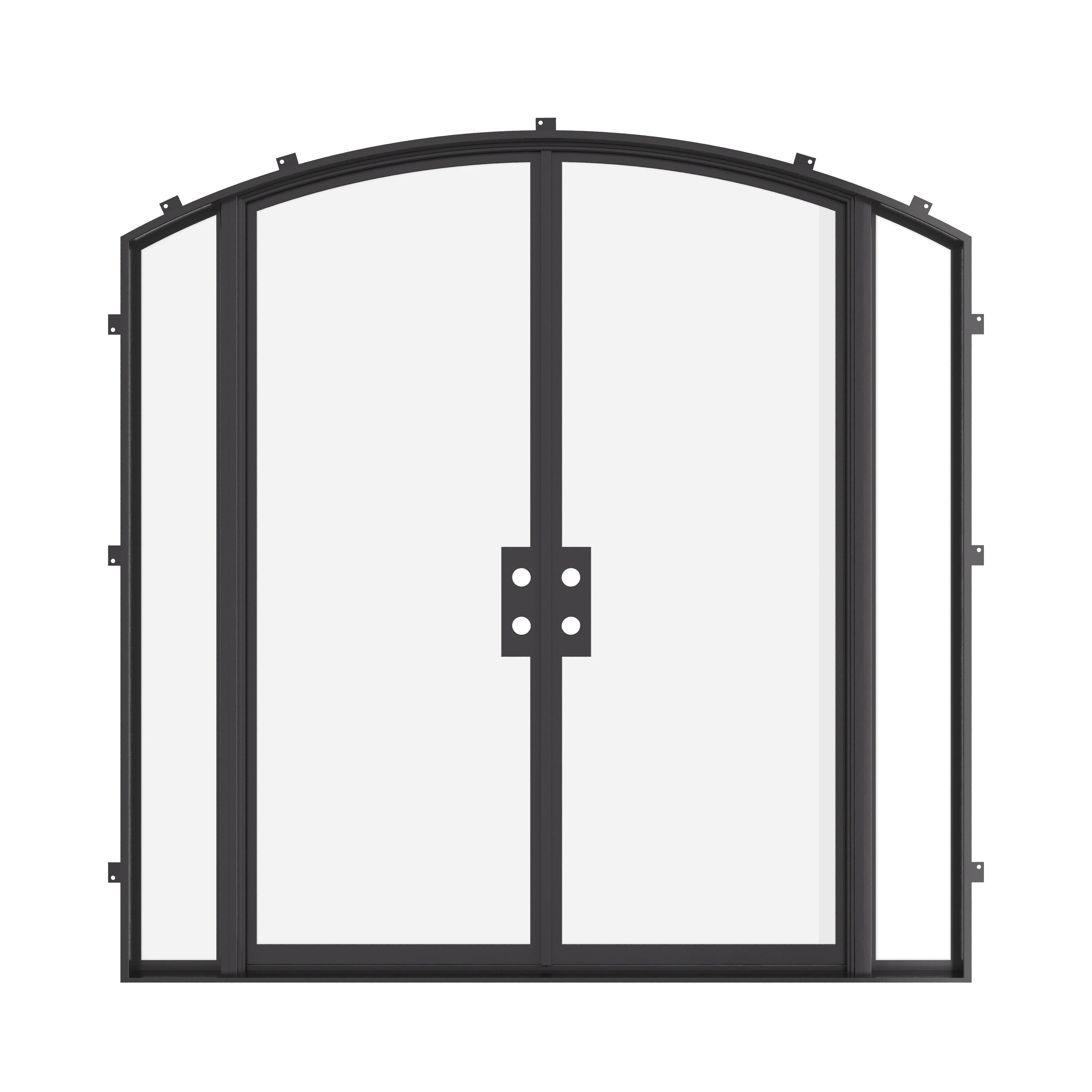 Cold-rolled double arch steel entry with narrow profiles.