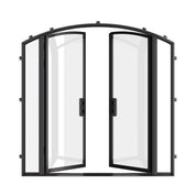 Pre-hung double arch steel door system with thermal performance.