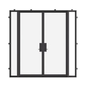 Double flat steel doors with thermal break and matching sidelights for expansive openings