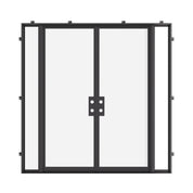 Exterior double flat steel door system with slim profiles.