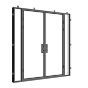 Modern double flat steel entry with side windows and energy-efficient glazing