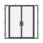 Architectural double steel doors with sidelights, Low-E glass, and cold-rolled frame construction