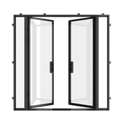 Cold-rolled double flat steel entry with sidelights.