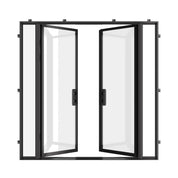 Double steel door with sidelights featuring thermal barrier and slim profiles
