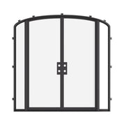 Exterior mini arch double steel doors with insulated glass.